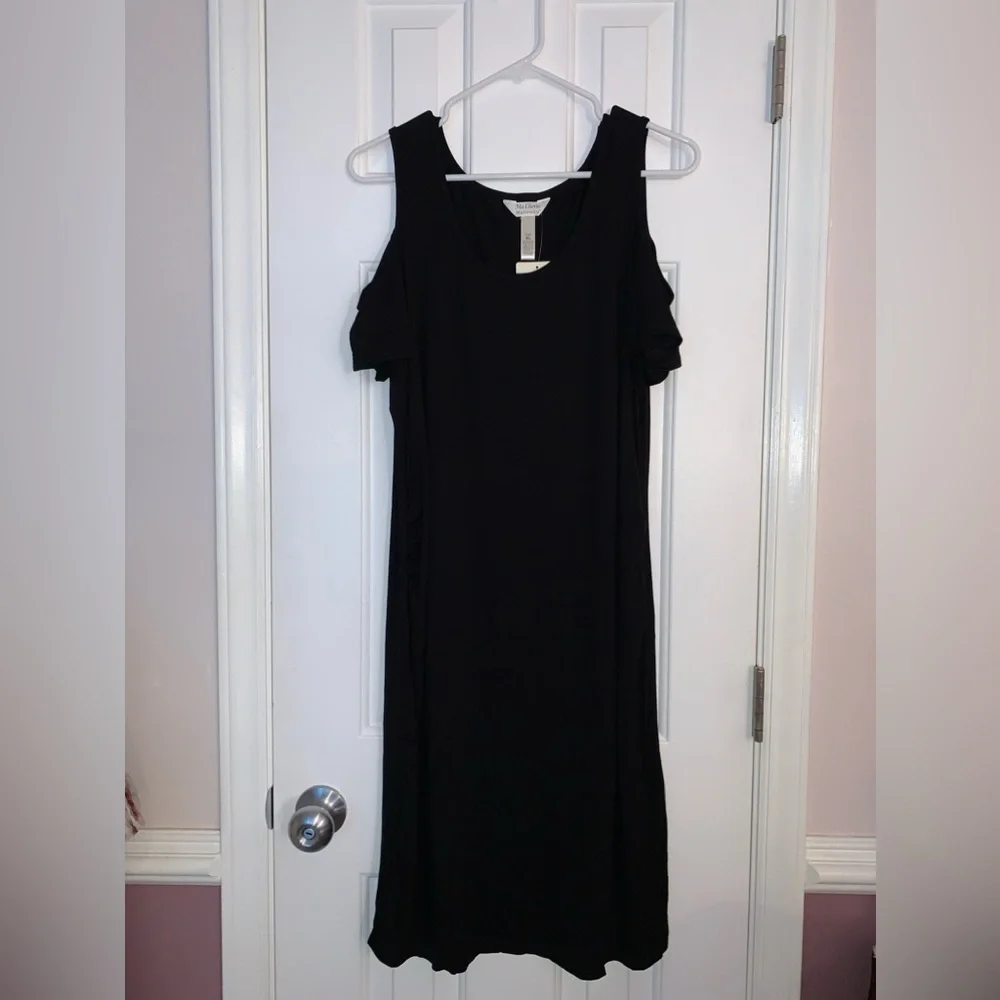 Ma Cherie Maternity Black cold shoulder Dress , size XL - Picture 2 of 8